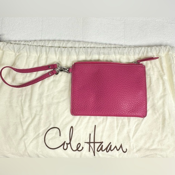 GUC Cole Haan Small Tote Raspberry Raleigh Unit B29527 & Medium Zip Pouch B29544 - Picture 10 of 12